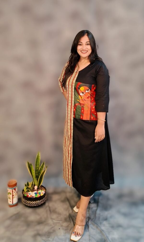 Cotton Hand-painted dress_Lady - Image 2