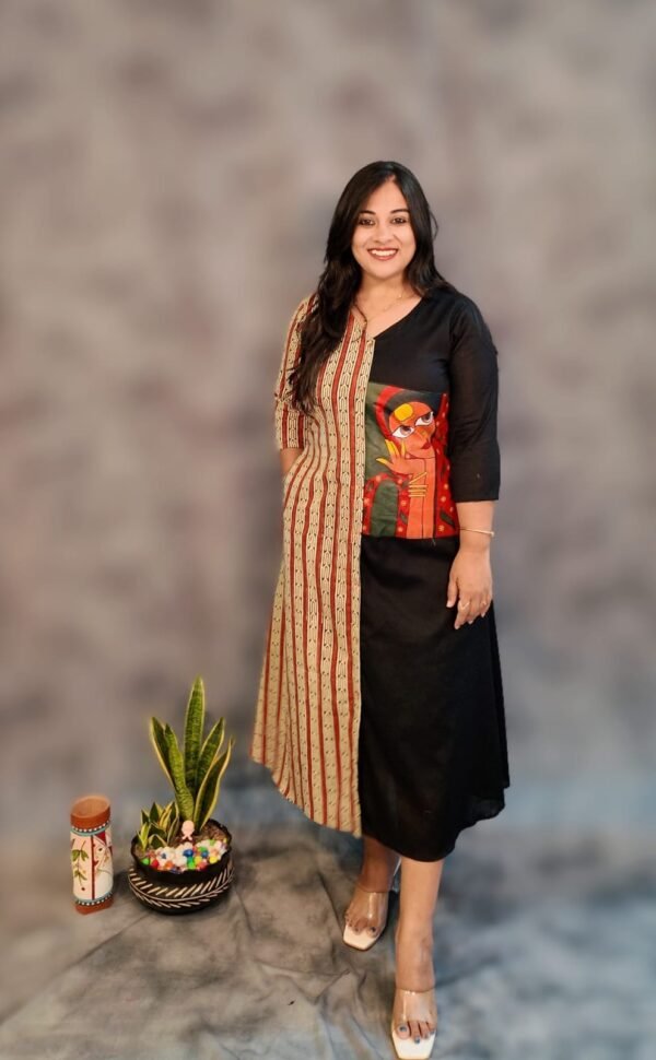 Cotton Hand-painted dress_Lady - Image 3