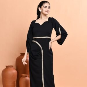 Black Crepe Glamour Dress