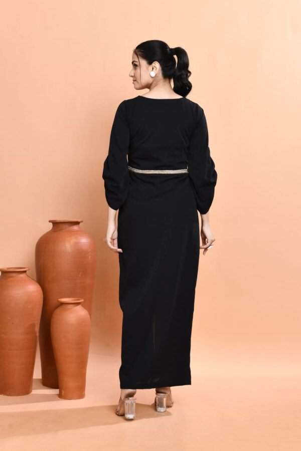 Black Crepe Glamour Dress - Image 6