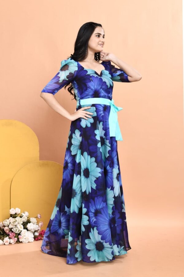 Floral Elegance Organza Dress - Image 2