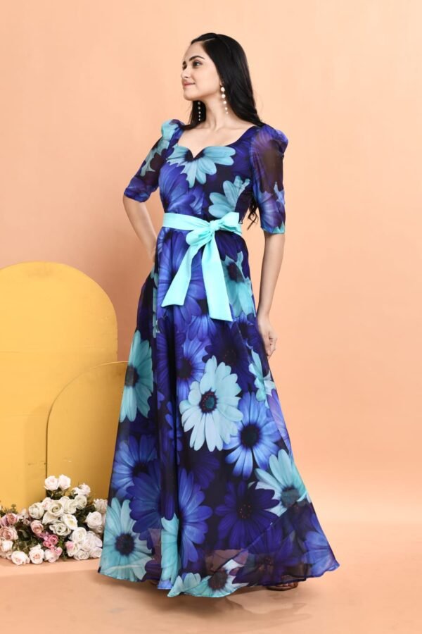 Floral Elegance Organza Dress - Image 3