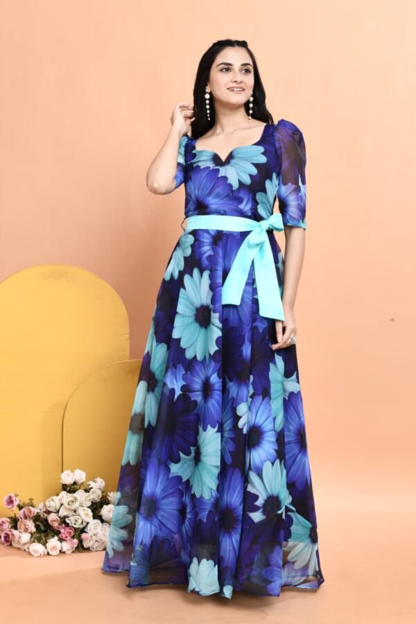 Floral Elegance Organza Dress - Image 4