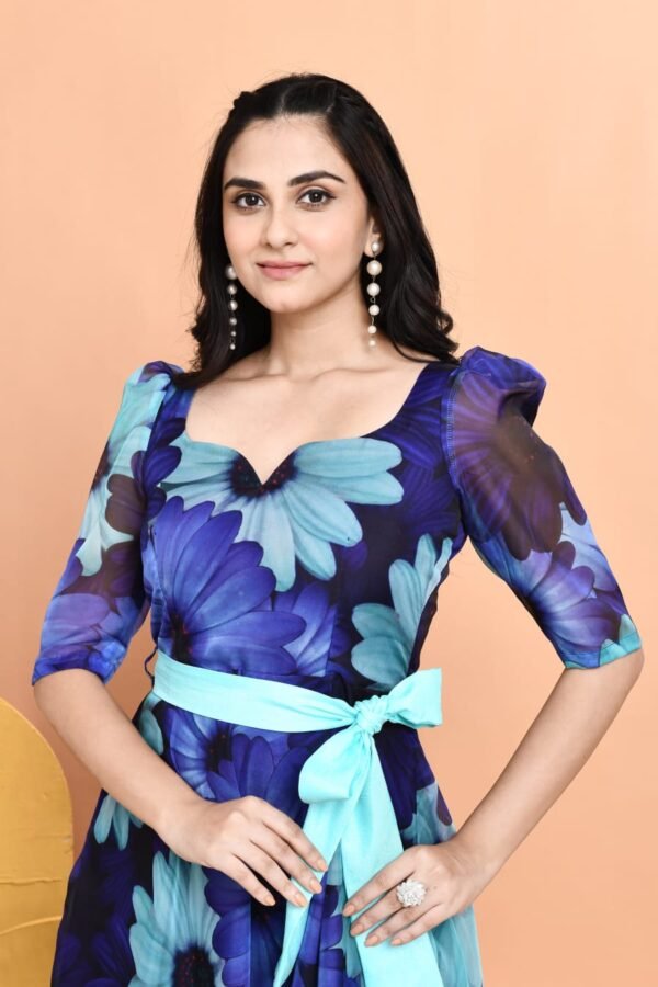 Floral Elegance Organza Dress - Image 5