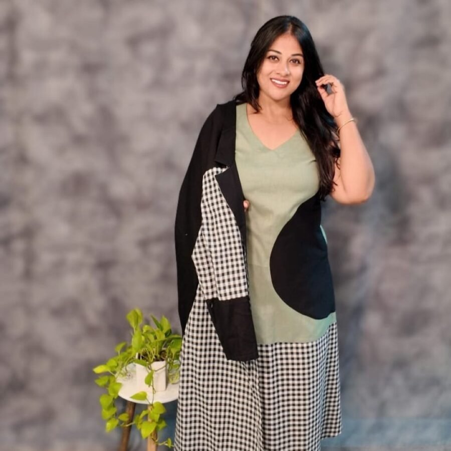 Olive Green Overlay Dress