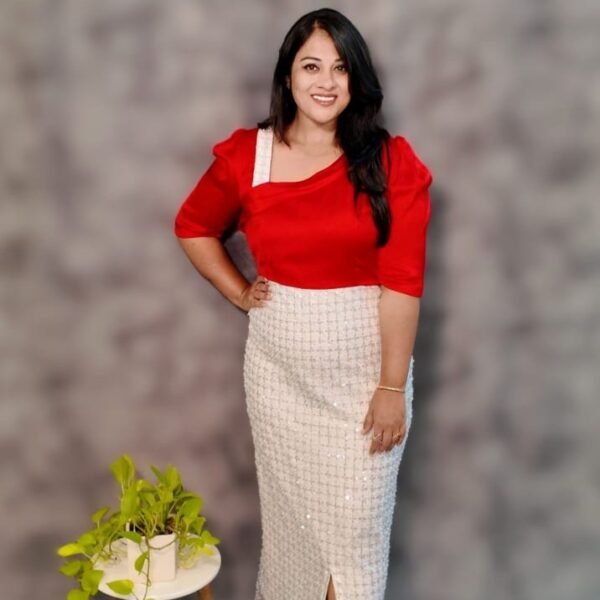 White Red Party Wear