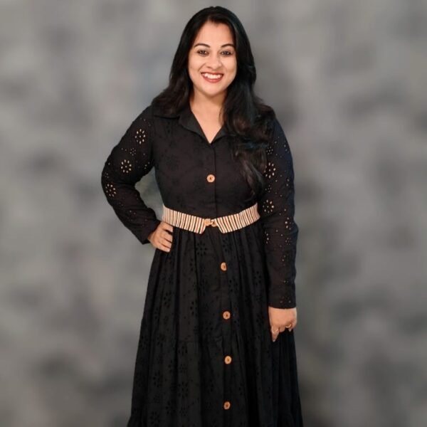 Cotton Hakoba Dress Black