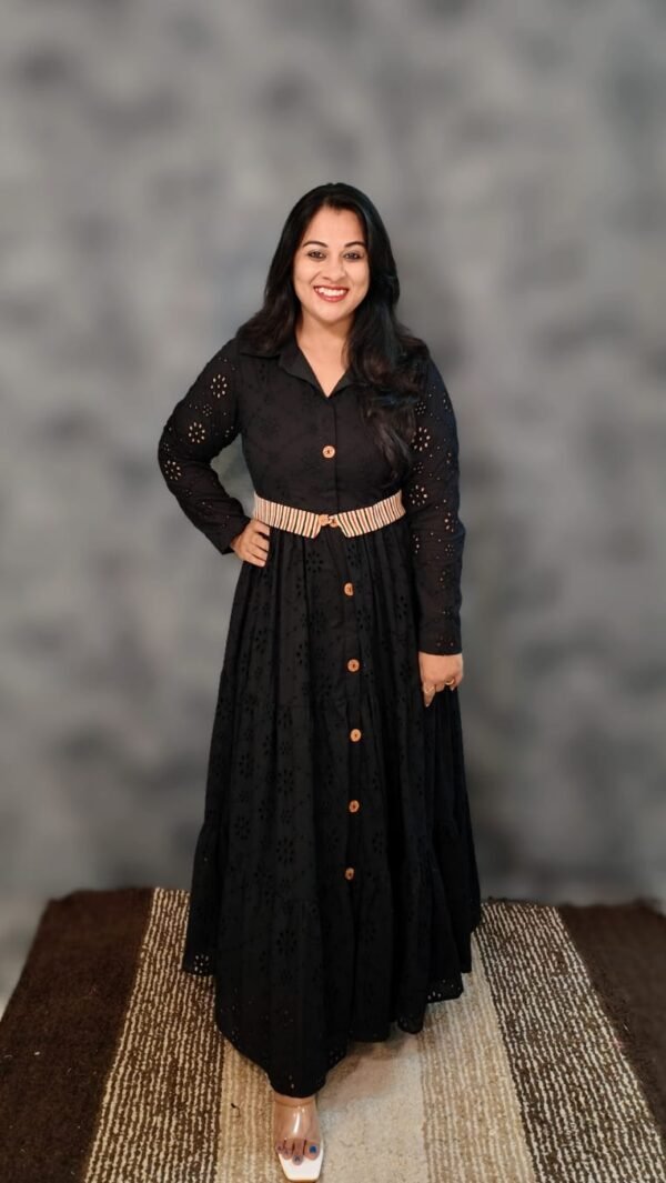 Cotton Hakoba Dress Black - Image 2