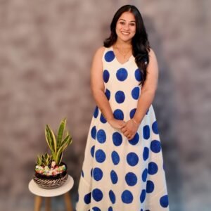 Cotton Polka Dots Dress with Lining