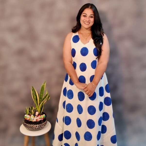 Cotton Polka Dots Dress with Lining