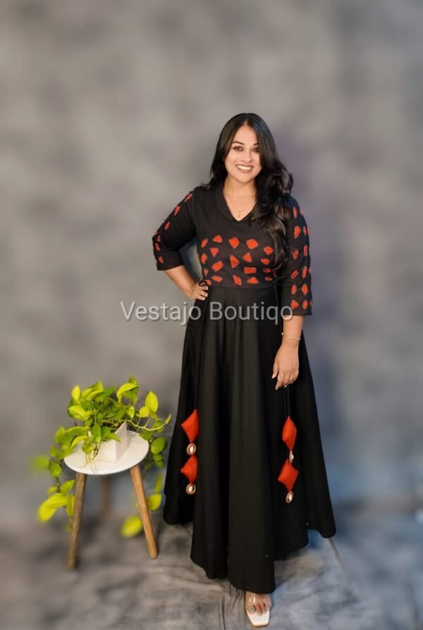 Ember Bloom Cotton Flare Dress - Image 2