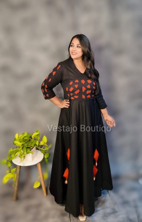 Ember Bloom Cotton Flare Dress - Image 3