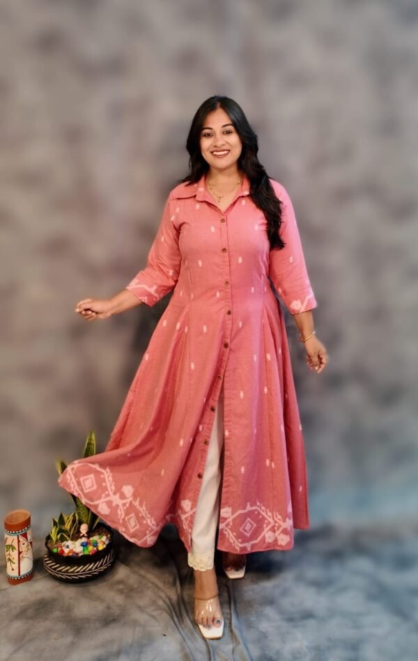 GulRang Jamdani Anarkali Kurti Set - Image 2