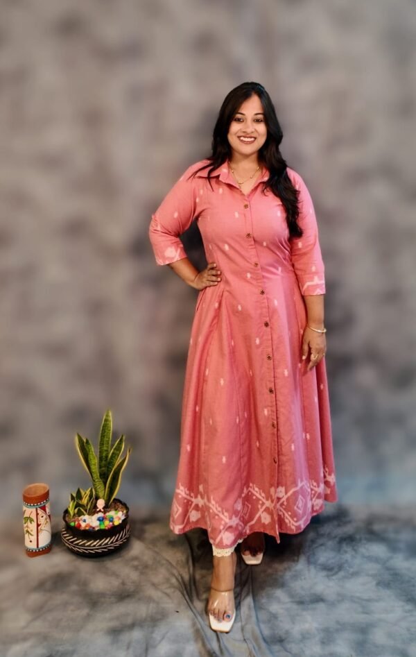 GulRang Jamdani Anarkali Kurti Set - Image 3