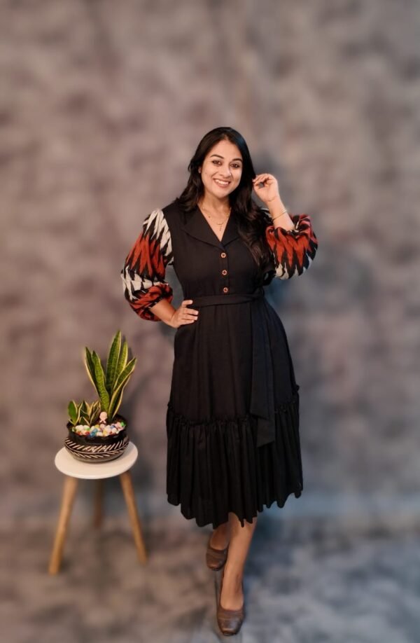 Ikat Harmony Cotton Midi Dress - Image 4