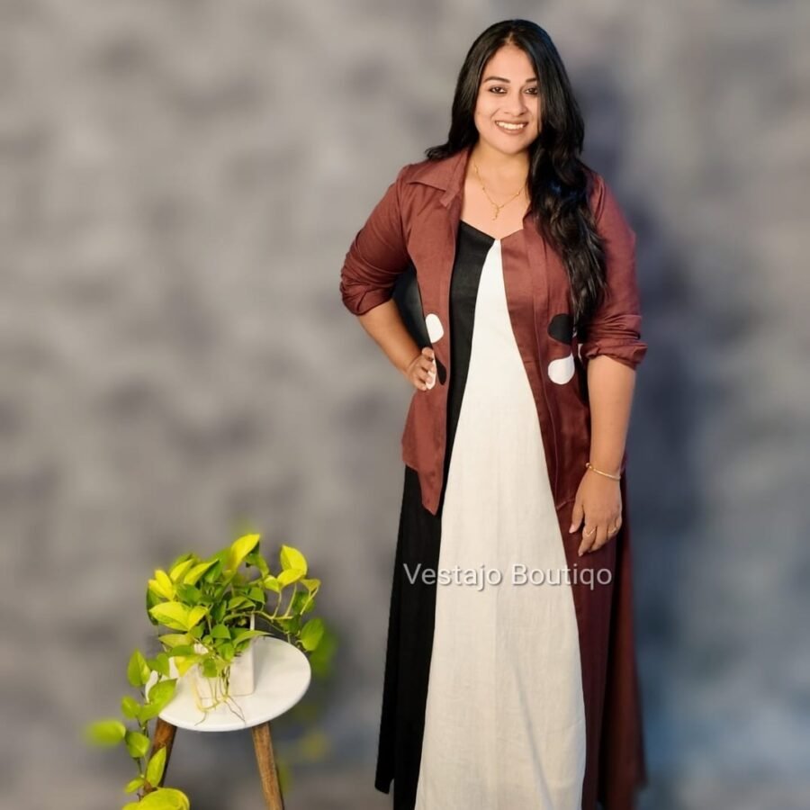 TriHue Grace – Cotton Dress with Overlay