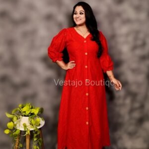 Scarlet Hakoba Cotton Button-Down Dress
