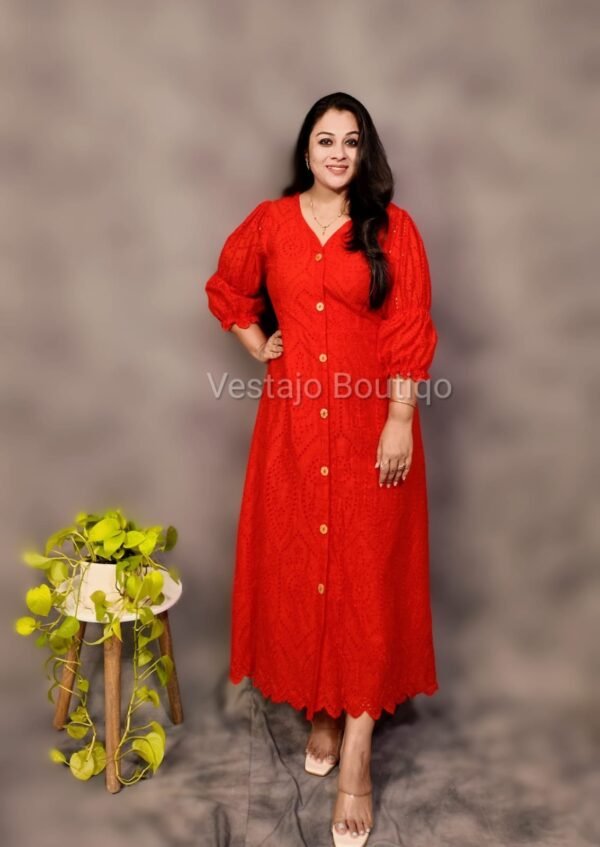 Scarlet Hakoba Cotton Button-Down Dress - Image 3