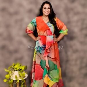 ✨ Vibrant Flow Georgette Dress ✨