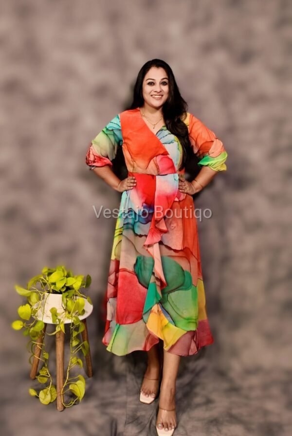 ✨ Vibrant Flow Georgette Dress ✨ - Image 2