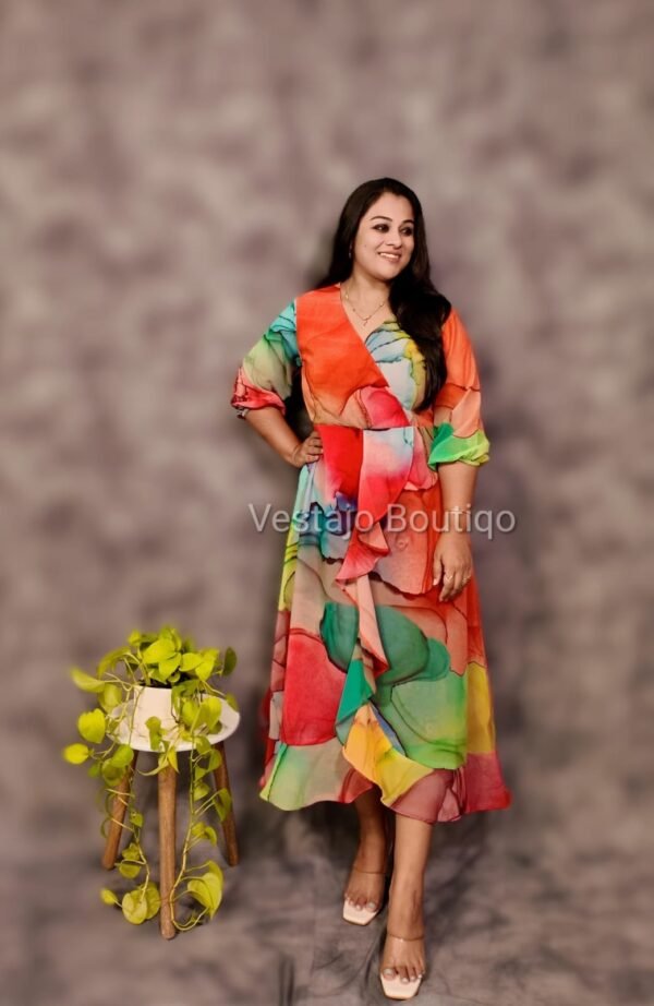 ✨ Vibrant Flow Georgette Dress ✨ - Image 3