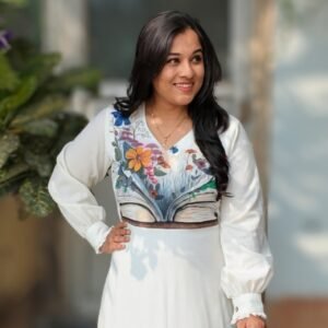 Hand-Painted Cotton Maxi Dress