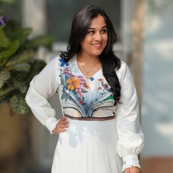 Hand-Painted Cotton Maxi Dress