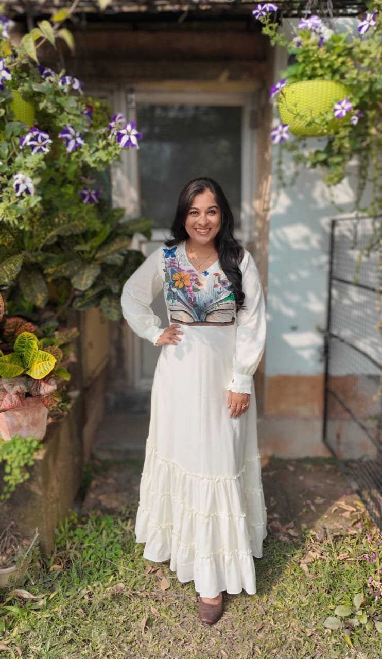 Hand-Painted Cotton Maxi Dress - Image 3